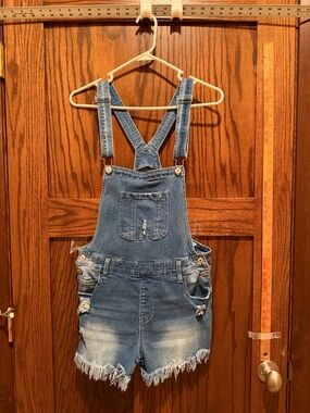 Denim Short Overalls - Blue